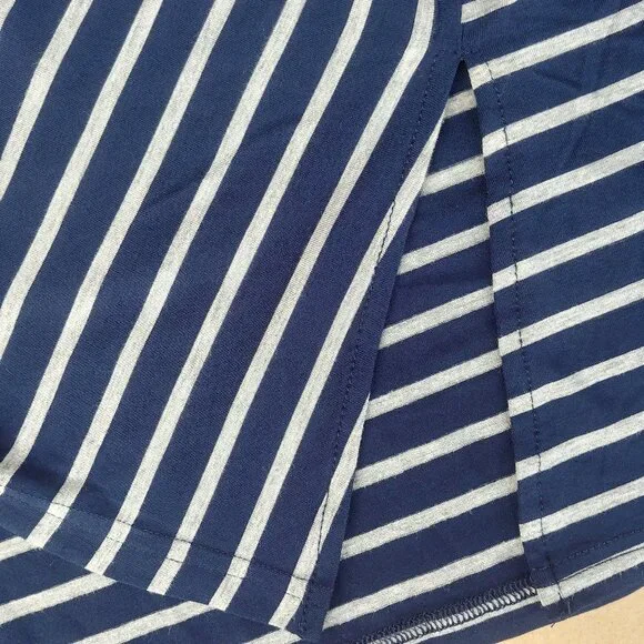 Weekend Suzanne Betro navy blue stripes open bow sleeve stretchy top blo… - Picture 12 of 14
